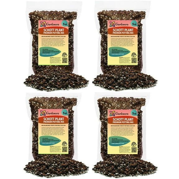 ⭐ PREMIUM Monstera Lechleriana Schott Soil Mix - Trusted by Experts for Strong and Healthy Plants by Gardenera - 20 Quart (4 Bags of 5 Quart)