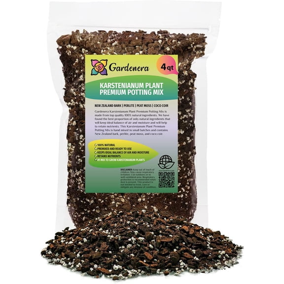 ⭐ PREMIUM Monstera Peru Plant Care Soil Mix - Handcrafted Karstenianum Soil Mix for Optimal Nutrient Balance - 4 Quart