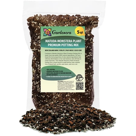 ? PREMIUM Monstera Siltepecana Matuda Potting Mix - Retains Moisture and Promotes Healthy Root Growth by Gardenera - 5 Quart