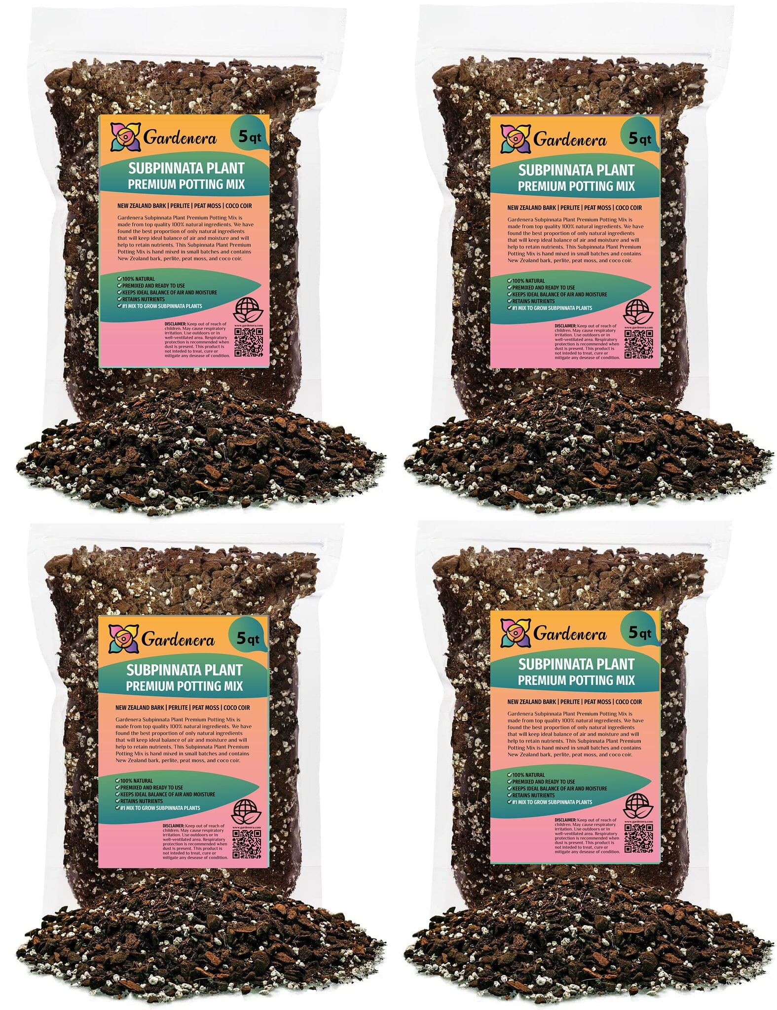 ⭐ PREMIUM Monstera Subpinnata Soil Mix - Trusted by Experts for Strong and Healthy Plants by Gardenera - 20 Quart (4 Bags of 5 Quart)