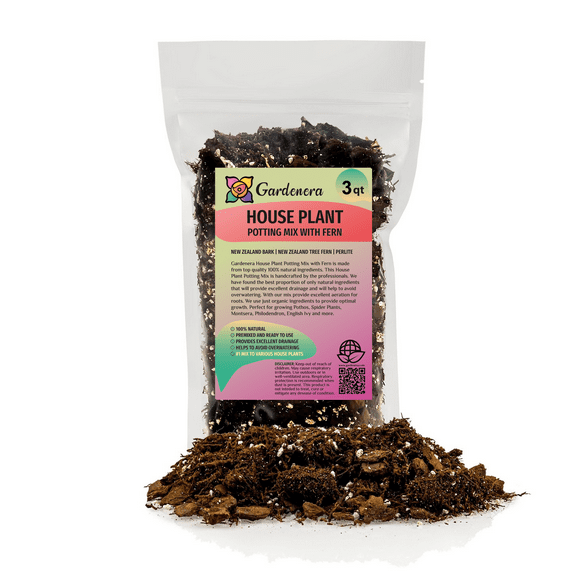 ⭐ PREMIUM ://N ★ LOVA House Plant Potting Mix | Fern + New Zealand Bark + Perlite | Great for Pothos, Spider Plants, Montsera, Philodendron, English Ivy - 3 Quart Bag