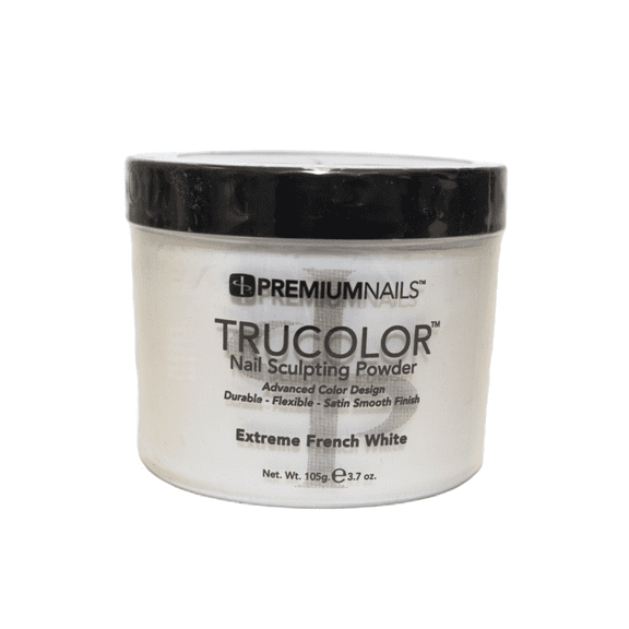 PREMIUM NAILS Trucolor Nail Color Powder 3.7 oz (105g) - Extreme French White