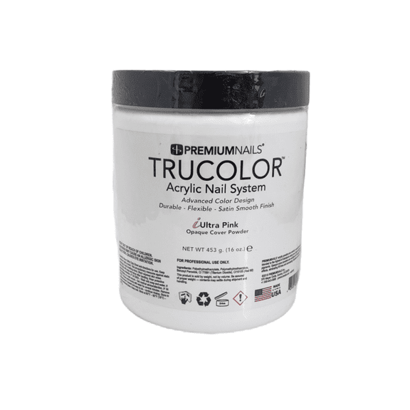PREMIUM NAILS Trucolor Nail Sculpting Color Powder 16oz - Opaque Cover Powder iUltra Pink