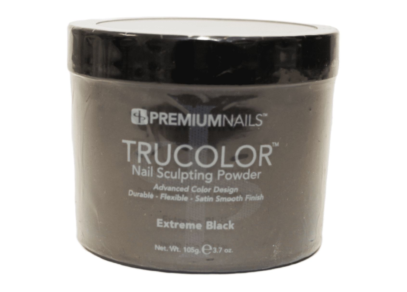PREMIUM NAILS Trucolor Nail Sculpting Color Powder 3.7 Oz (105g) - EXTREME BLACK