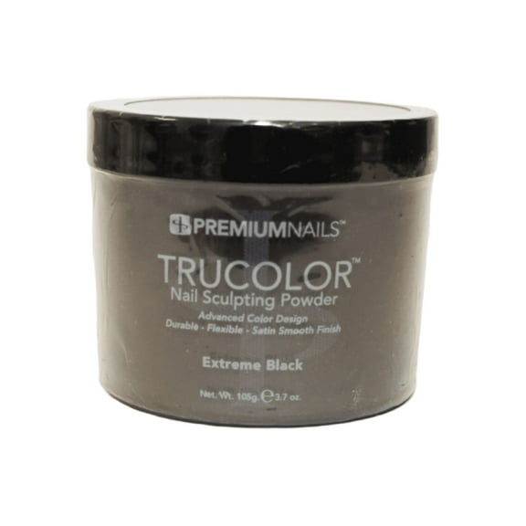 PREMIUM NAILS Trucolor Nail Sculpting Color Powder 3.7 Oz (105g) - EXTREME BLACK
