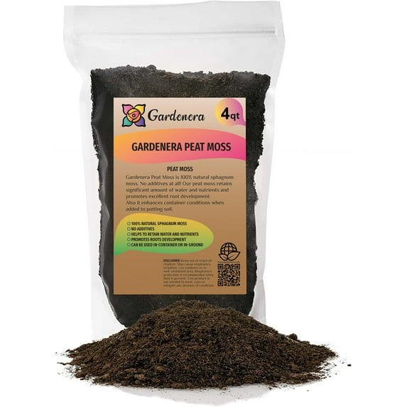 ⭐ PREMIUM Natural Sphagnum Peat Moss - Gardening Soil Amendment and Carnivorous Plant Soil Media by ://N ★ LOVA - (4 Quart Bag)