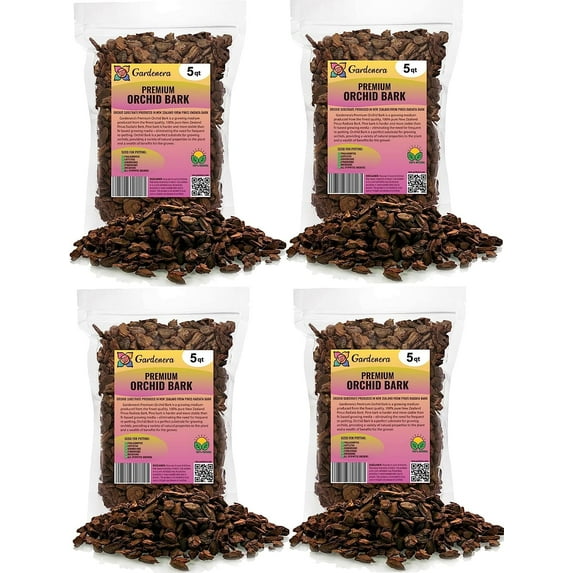 ⭐ PREMIUM New Zealand Pinus Radiata Bark - Organic Hand Mixed New Zealand ORCHIATA Pine Bark for Orchids - Medium Chips 9-12mm - by Gardenera - 20 Quart Bag