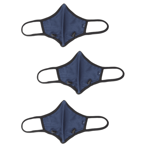 PREMIUM Performance Face Mask with Adjustable Nose Wire Clip and Toggle 4 Layers Reusable Washable Cloth Cover Navy