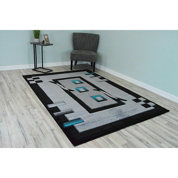 Planet Rugs Abstract Modern Rug 7'8" x 10'8" Colorful Turquoise