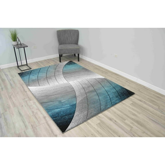 Premium Rug Design 2306 - 7'8"x10'8", Turquoise