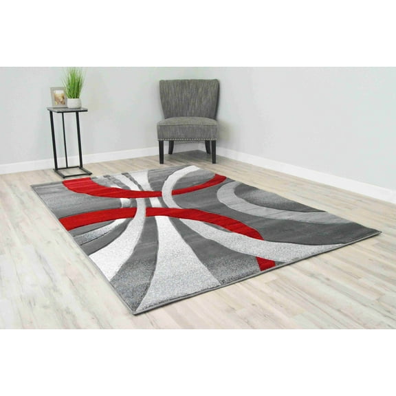 Premium Rug Design 2308 - 5'2"x7'5", Red