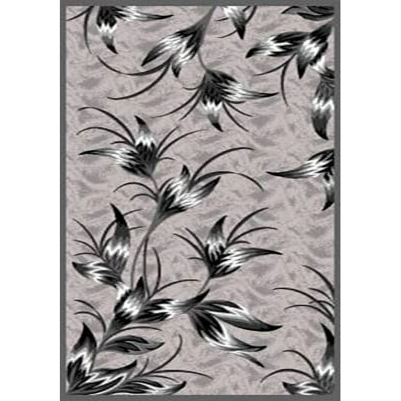 PREMIUM Modern Stylish Living Room Rug Design 2618 - 6'6"x6'6" Round, Grey