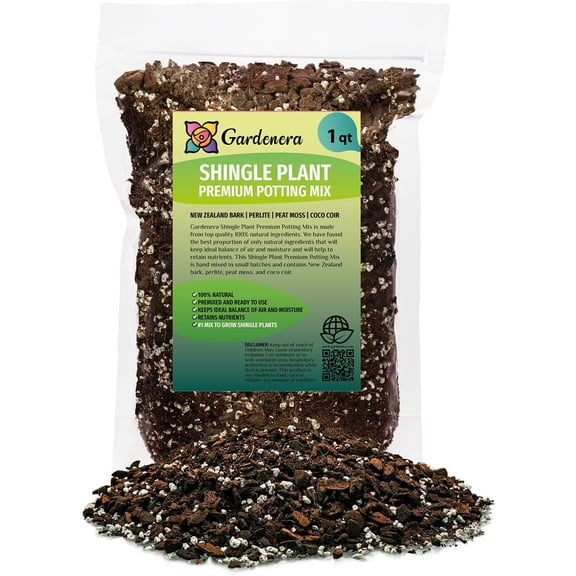 ⭐ PREMIUM Shingle Plant Potting Mix - Hand-crafted for Optimal Nutrient Absorption by Gardenera Labs - 1 Quart