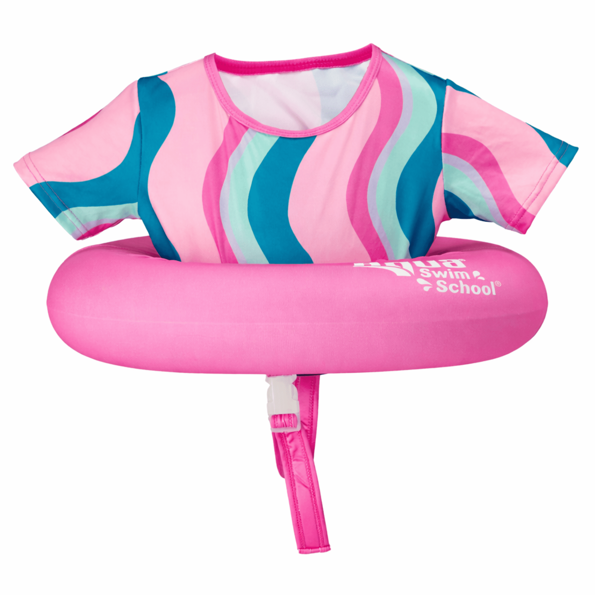 Aqua SwimSchool Inflatable Tot Trainer Pool Float with Adjustable Strap, Ages 2-4, 25-37 lbs, Pink