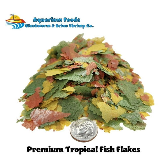 PREMIUM TROPICAL FISH FLAKE FOOD - FREE SINKING AND FLOATING PELLETS INCLUDED!...5-lb