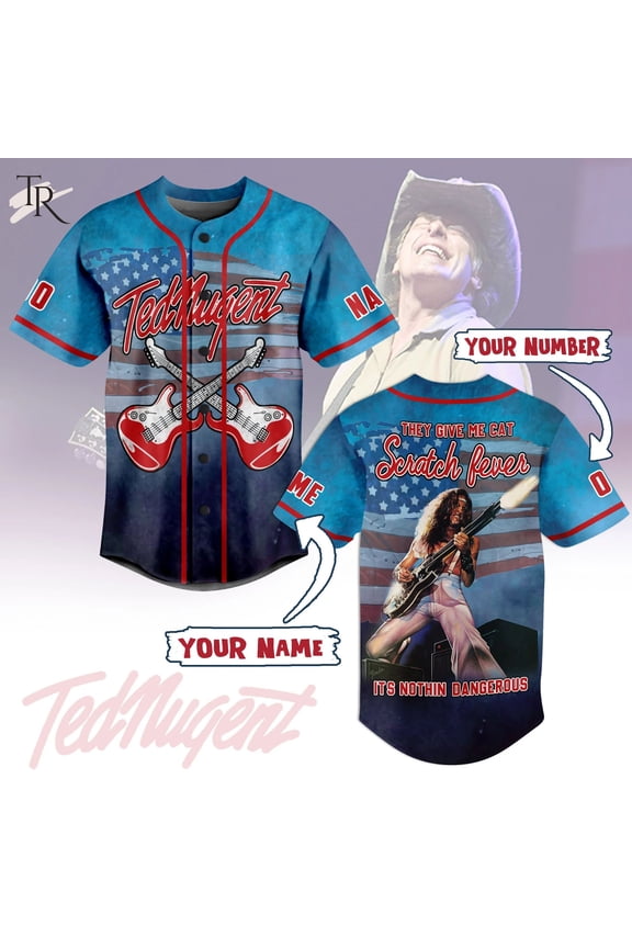 PREMIUM Ted Nugent Cat Scratch Fever Custom Baseball Jersey