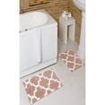 thumbnail image 1 of PREMIUS 2 Piece Quatrefoil Diamond Bath Rug Set, Blush-White, 1 of 1