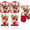thumbnail image 1 of PREMIUS 5 Piece Printed Kitchen Linen Set, Apple Orchard, 2 Cotton Towels, 2 Pot Holders, 1 Oven Mitt, 1 of 1