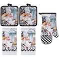 thumbnail image 1 of PREMIUS 5 Piece Printed Kitchen Linen Set, Baking Chef, 2 Cotton Towels, 2 Pot Holders, 1 Oven Mitt, 1 of 8