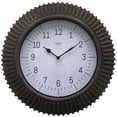 thumbnail image 1 of PREMIUS Brushed Round Ridged Analog Wall Clock, Bronze, 12 Inches, 1 of 1