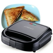 PREMIUS Ceramic Non-Stick Double Slice Sandwich Maker, Black, 8.25x4.75 Inch Mold