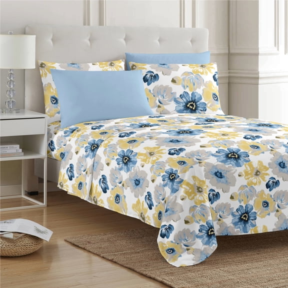 PREMIUS Eliana 4 Piece Soft Wrinkle-Free Microfiber Sheet Set, Twin