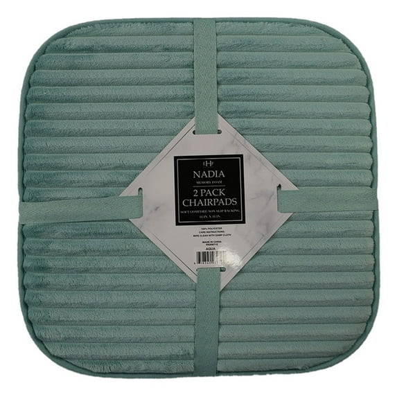 PREMIUS Nadia 2 Piece Memory Foam Chairpad Set, Aqua