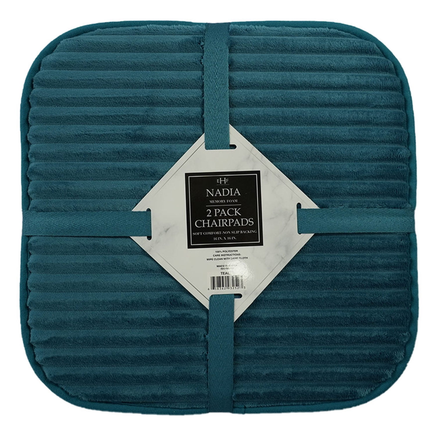 Teal Memory Premius Plain Teal Memory Foam Chairpad Seating Cushion, 2 Count ...