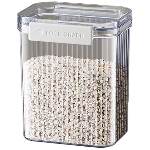PREMIUS Plastic Food Storage Container, Rectangle, 43.95Ounces, Clear Natural