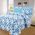 thumbnail image 1 of PREMIUS Rhodes 6 Piece Wrinkle-Free Microfiber Sheet Set, Light Blue, King, 1 of 1