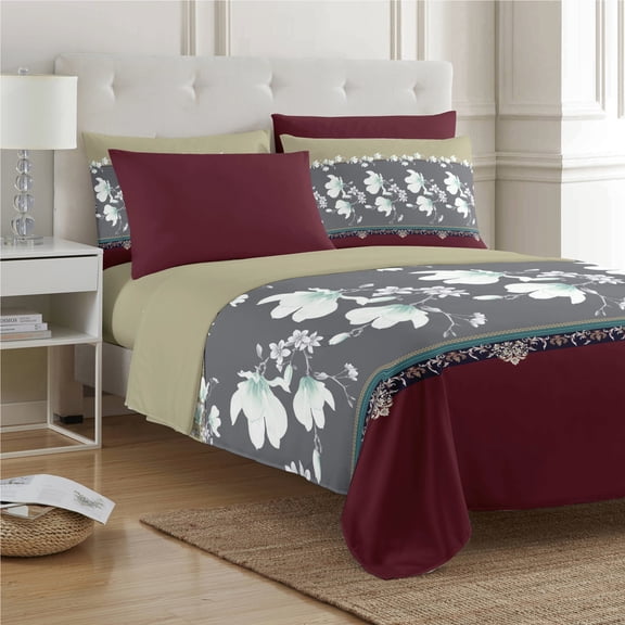 PREMIUS Scarlett 4 Piece Soft Wrinkle-Free Microfiber Sheet Set, Twin