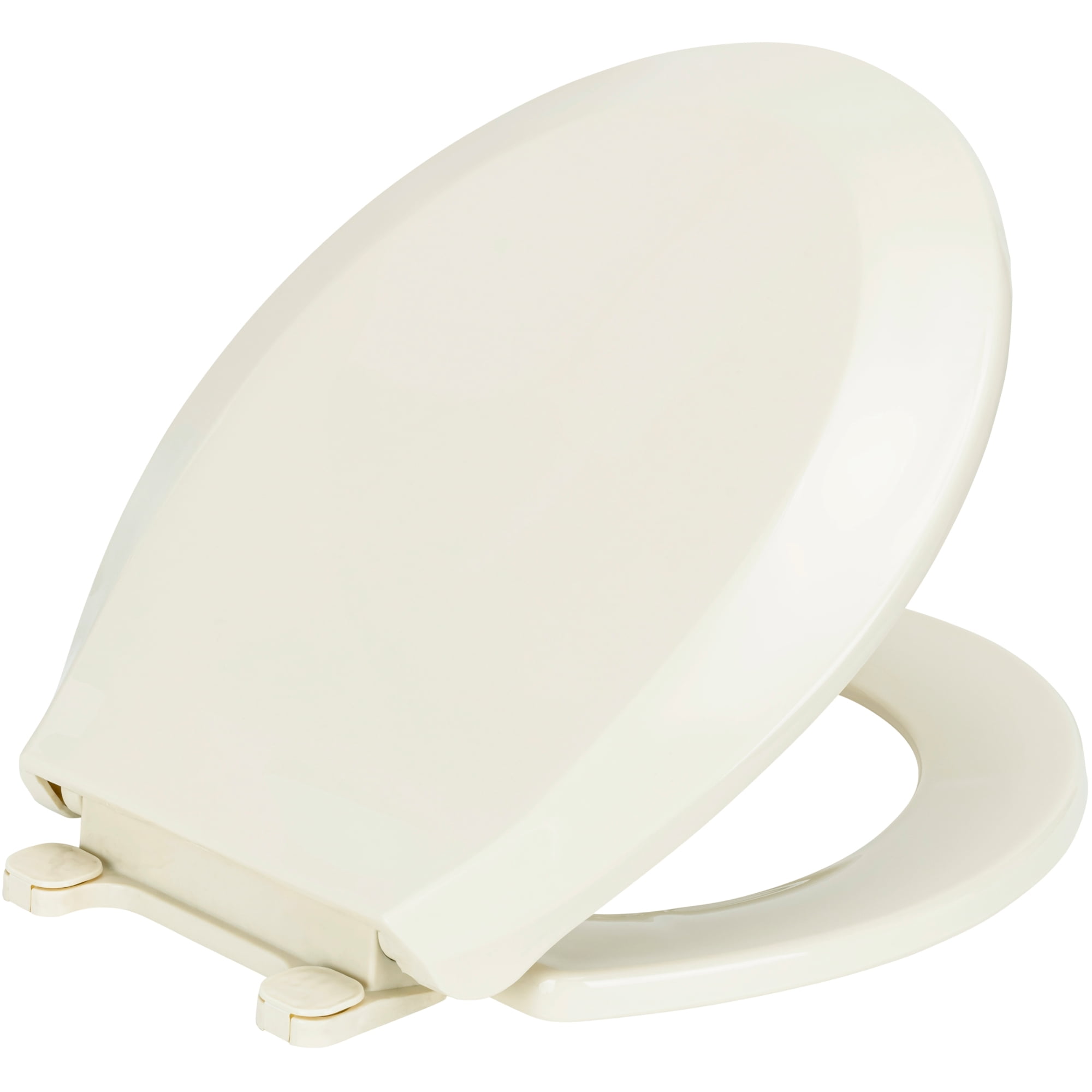PREMIUS Slow Close Beveled Plastic Toilet Seat, Beige, Standard Round, 17 Inches