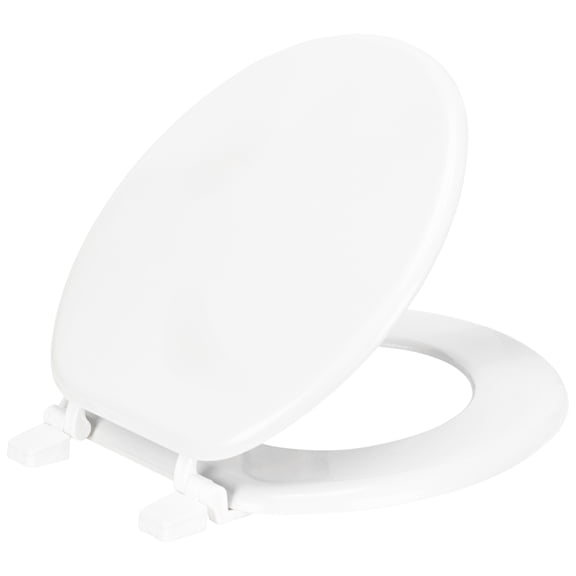 PREMIUS Wood Toilet Seat, White, Standard Round, 17 Inches