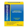 thumbnail image 1 of PREPARATION H Hemorrhoid Symptom Treatment Suppositories, Burning, Itching and Discomfort Relief (12 Count) - 2 Pack, 1 of 2