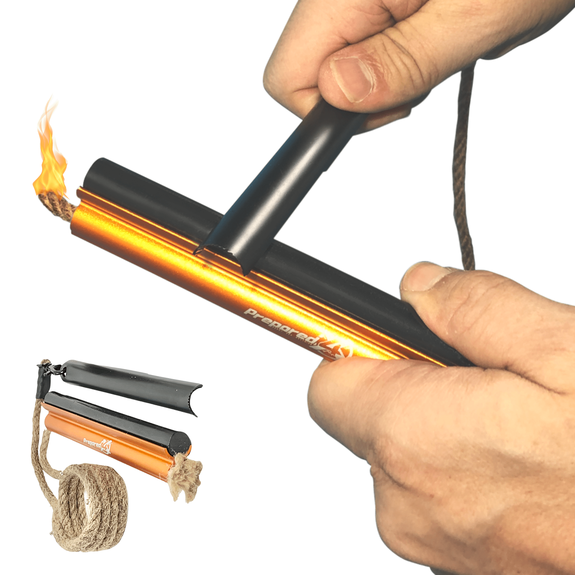 PREPARED4X Survival Torch Fire Starter - Portable All-in-one Ferro