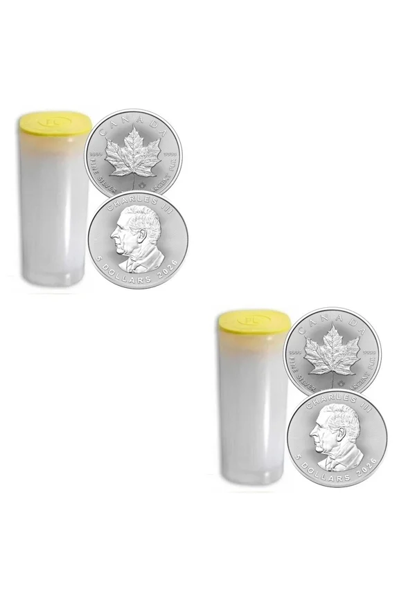 Lot of 50 - 2026 1 oz Canada 9999 Fine Silver Maple Leaf $5 Coin BU