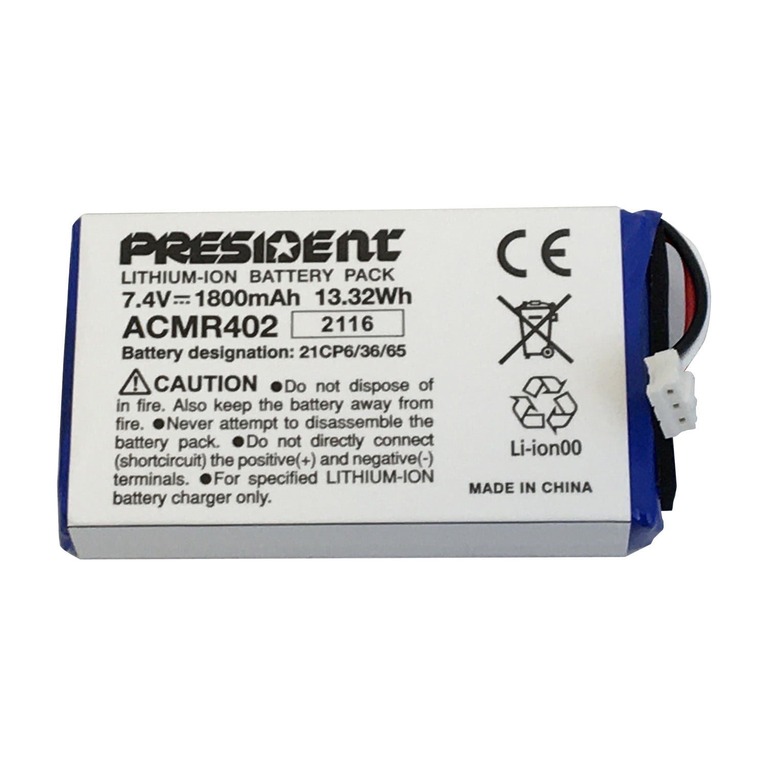 PRESIDENT - ACMR402 RANDY FCC LITHIUM-ION REPLACEMENT BATTERY PACK ...