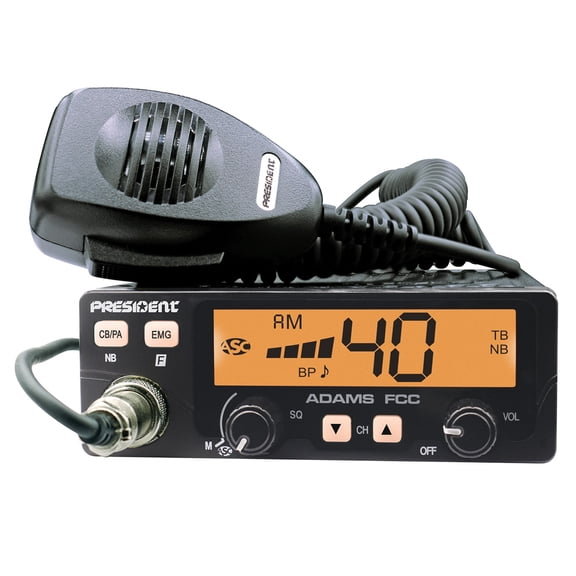 PRESIDENT ADAMS FCC 40-Channel 12-Volt AM CB Radio