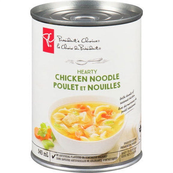 PRESIDENT'S CHOICE Hearty Chicken Noodle Soup, 540mL/18.3 fl. oz