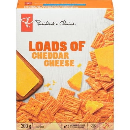 PRESIDENT'S CHOICE Loads Of Cheddar Cheese Crackers, 200g/7.1 oz