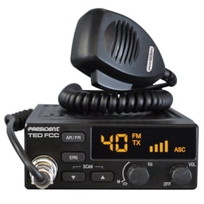 PRESIDENT Ted FCC 40-Channel 12-Volt AM/FM CB Radio, TXUS004