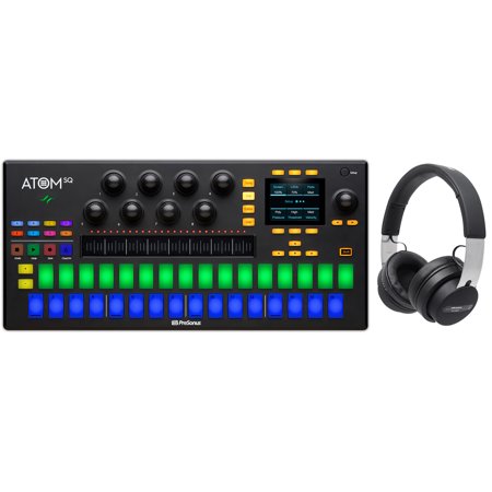 PRESONUS ATOM SQ MIDI USB Ableton DJ Pad Controller+Audio Technica Headphones