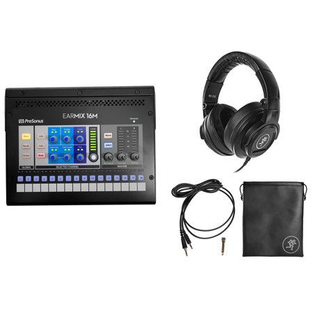 PRESONUS EarMix 16M 16x2 AVB Personal In-Ear Monitor Mixer Bundle with Mackie Headphones