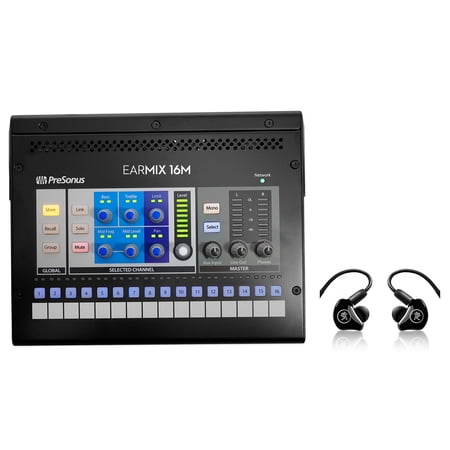 PRESONUS EarMix 16M 16x2 Personal Monitor Mixer+Mackie MP-220 In-Ear Monitors
