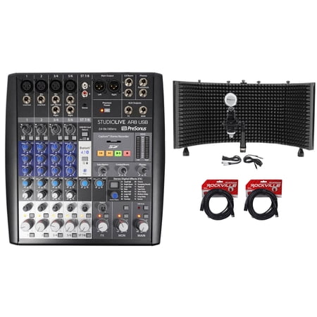 PRESONUS StudioLive AR8 8-Ch USB Live Sound/Recording Mixer+Mic+Shield+Cables