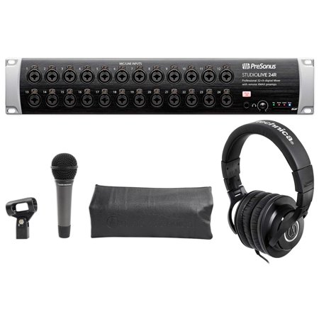 PRESONUS Studiolive 24R Digital Rack Mount Mixer+Audio Technica Mic+Headphones