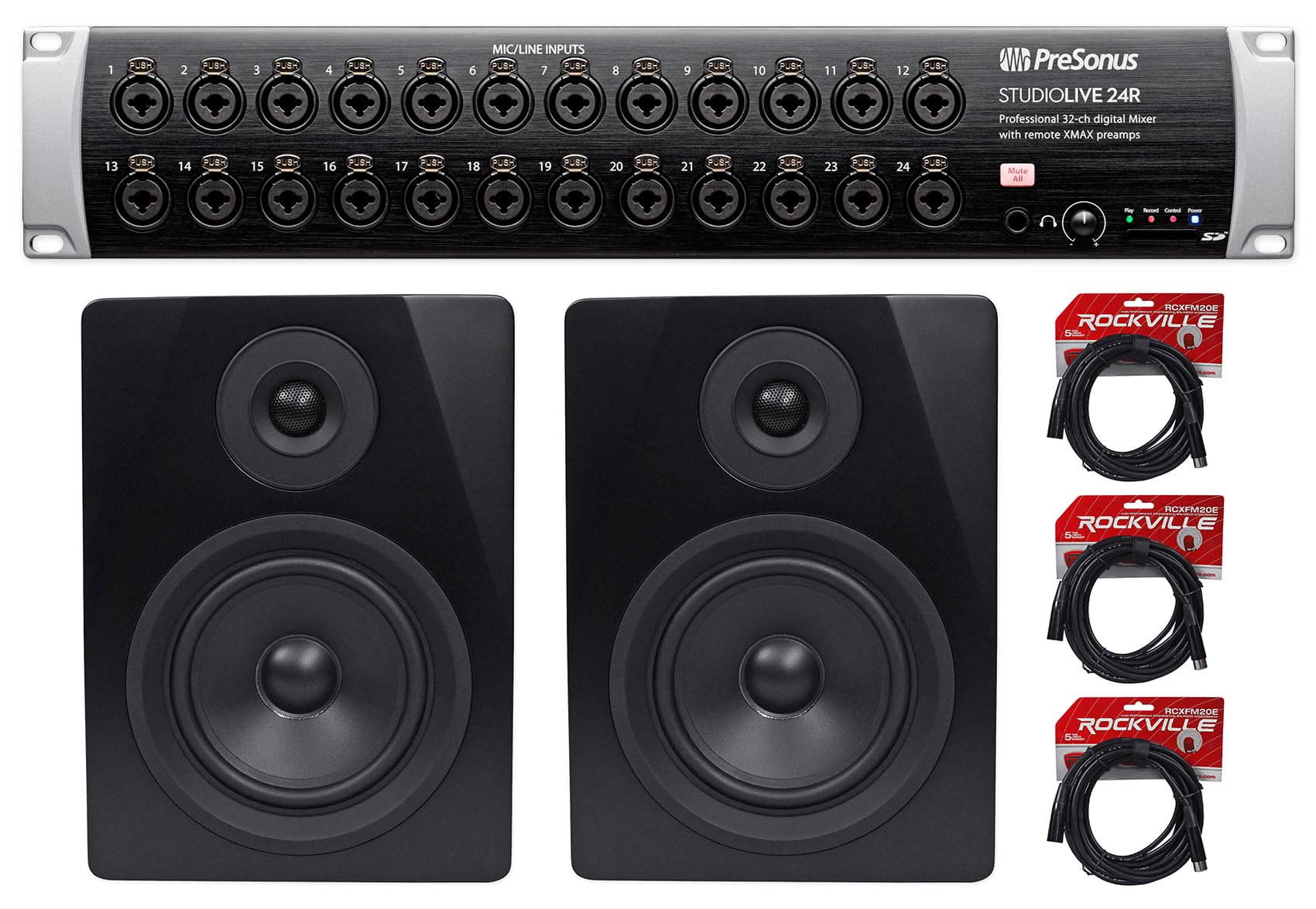 PRESONUS Studiolive 24R Digital Rack Mount Mixer w/24 Preamps+Studio Monitors