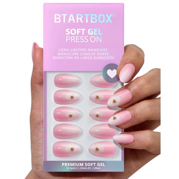 BTArtbox Press On Nails - Orchard Burst, Short Almond, 2-Week Wear, Easy-to-Apply, 32 Count All-in-One Kit