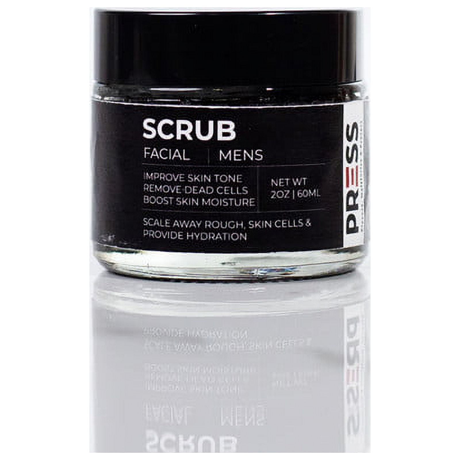 PRESS SKINCARE Men's Face Scrub for Men, Organic Deep Exfoliating