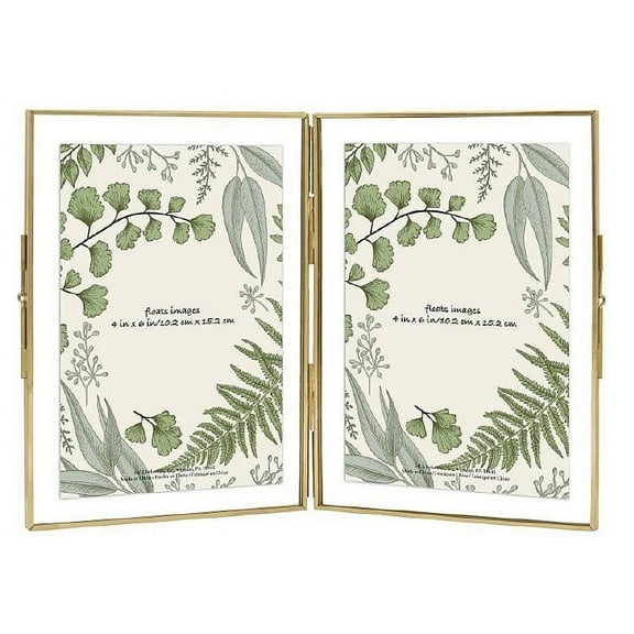 PRESSED GLASS hinged Brass Float for 5x7 4x6 prints - 5x7